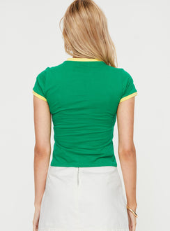 product Princess Polly Short Sleeves Crew Neck  Salda Top Bush Green