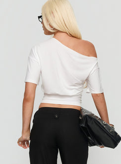 Ashlinn Off Shoulder Drapey Top White