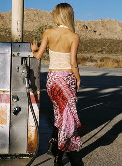 back view of model wearing Princess Polly Lovely Bunch Maxi Skirt Multi Maxi 