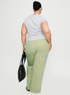 back view of model wearing Princess Polly Limestone Pants Multi Curve High Waisted Pants 