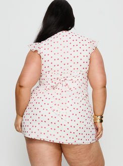 I Guess So Mini Dress White / Burgundy Curve