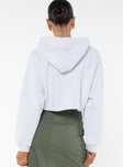 Samwell Cropped Zip Up Hoodie White Marle Princess Polly  Cropped 