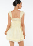 Princess Polly Square Neck  Carlita Mini Dress Yellow