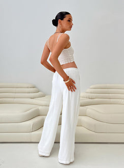 product Princess Polly High Waisted Pants High Waisted Pants  Parklea Linen Blend Pants White