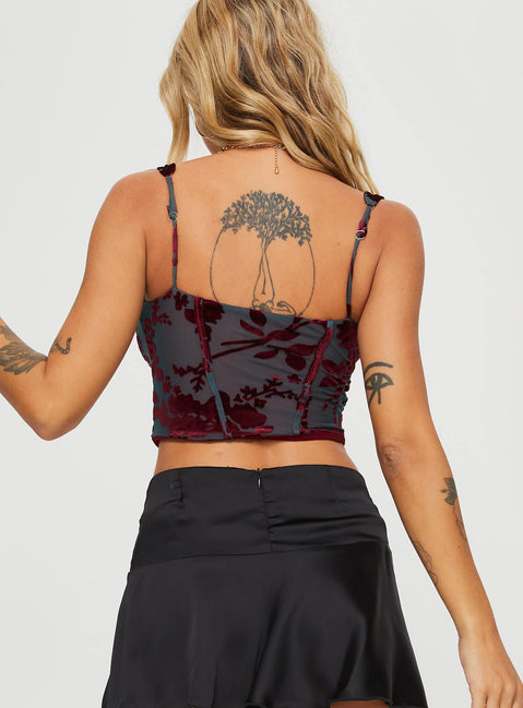 back view of model wearing Princess Polly Amirah Top Green Sleeveless Sweetheart 