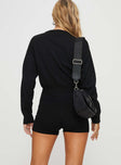 Long sleeve romper  Knit material, crew neckline, slim fitting, ribbed cuffs & hem, button down fastening at front 