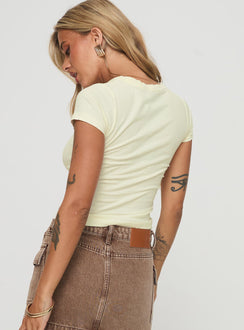 back view of model wearing Princess Polly Dmc Cali Tee White Short Sleeves Crew Neck 