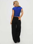 Princess Polly Mid Rise  Naylor Wide Leg Jeans Washed Black Denim