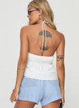 back view of model wearing Princess Polly Avelith Top White Sleeveless Square Neck 