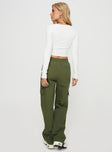 Princess Polly Mid Rise  Sessions Cargo Pants Olive