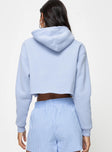 Je T'adore Crew Cropped Hooded Sweatshirt Pale Blue Princess Polly  Cropped 