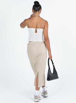 product Tarrant Midi Skirt Beige Princess Polly  Midi Skirts 