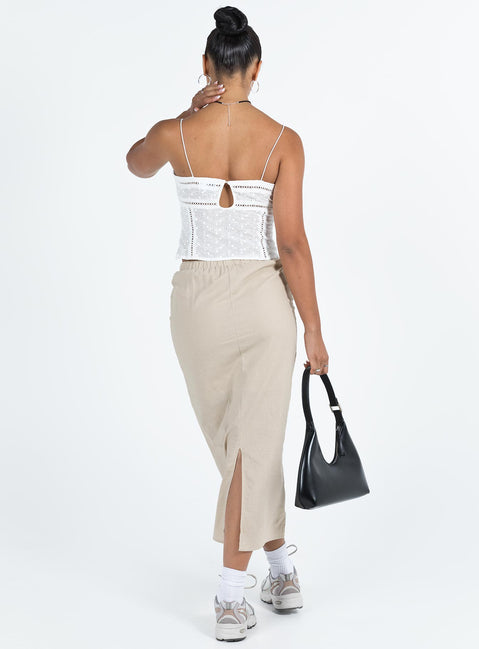 product Tarrant Midi Skirt Beige Princess Polly  Midi Skirts 