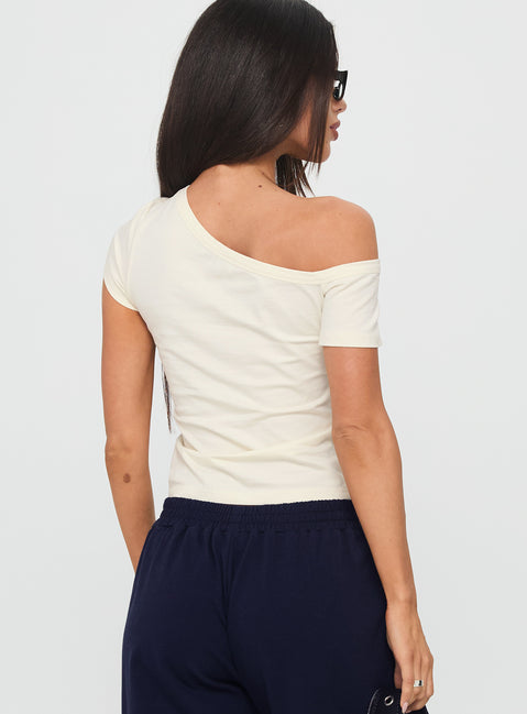 Cali Babe Cold Shoulder Top Ivory