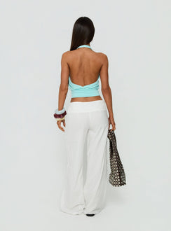 Slow Days Broderie Anglais Mid Rise Pants White