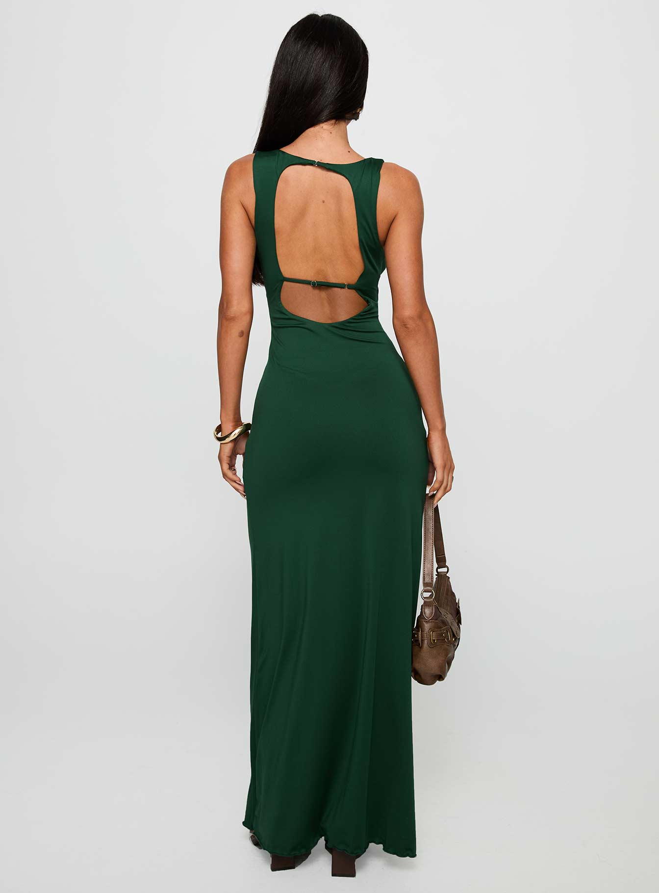 Frederica Plunge Maxi Dress Forest Green | Princess Polly Frederica Plunge Maxi Dress Forest Green | Princess Polly
