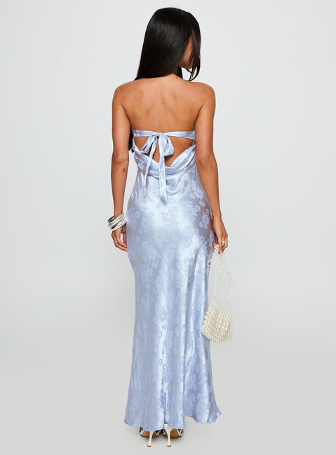 Haley Maxi Dress Blue Jacquard