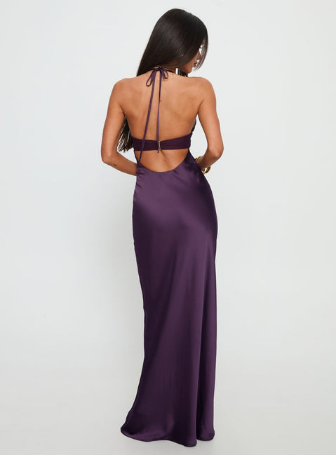 Odyssa Halter Maxi Dress Purple