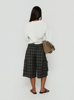 Brenn Baggy Longline Shorts Kariert Multi