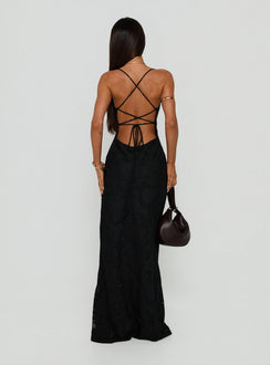 Celena Maxi Dress Black Burnout