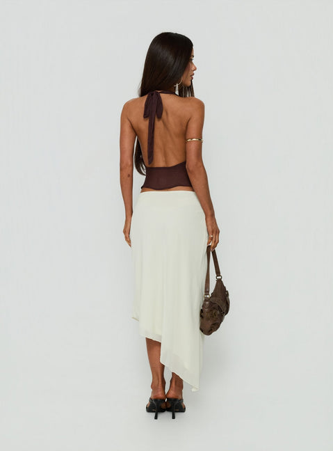 Suella Asymmetrical Midi Skirt Off White