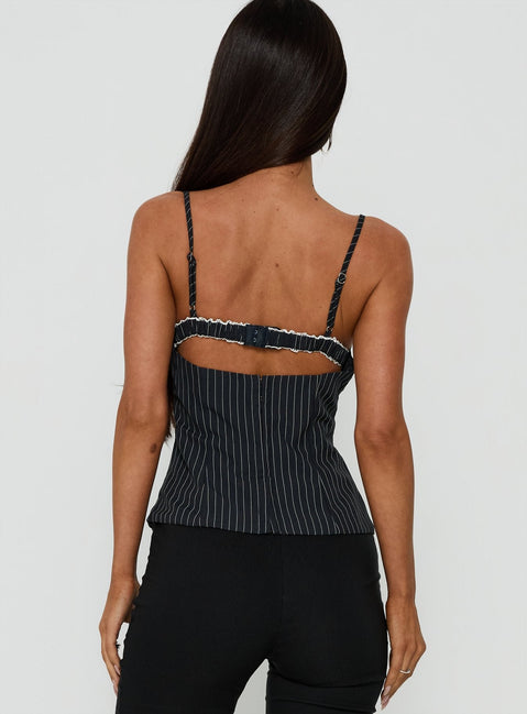Renaissance Corset Top Navy Pinstripe