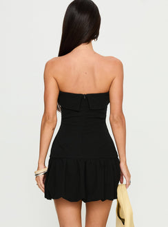 Mousse Strapless Mini Dress Black