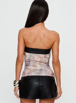 Jalyne Strapless Belted Top Animal