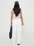 back view of model wearing Princess Polly Beach House Pants White High Waisted Pants 