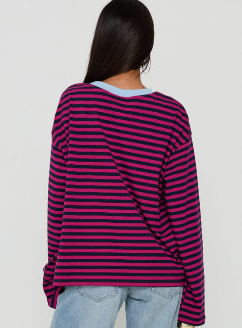 Art Archives Long Sleeve Graphic Top Multi Stripe