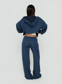 Delaeni Straight Leg Track Trousers Blue Stripe