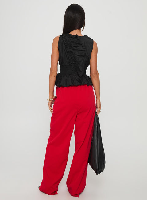 Sweet As Sugar Bow Pants Red / Pink High Waisted Pants 