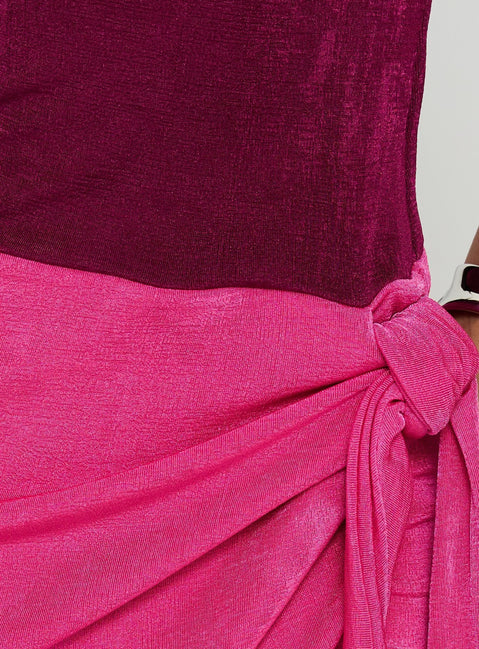 Tiffeni Strapless Ruched Mini Dress Plum / Pink