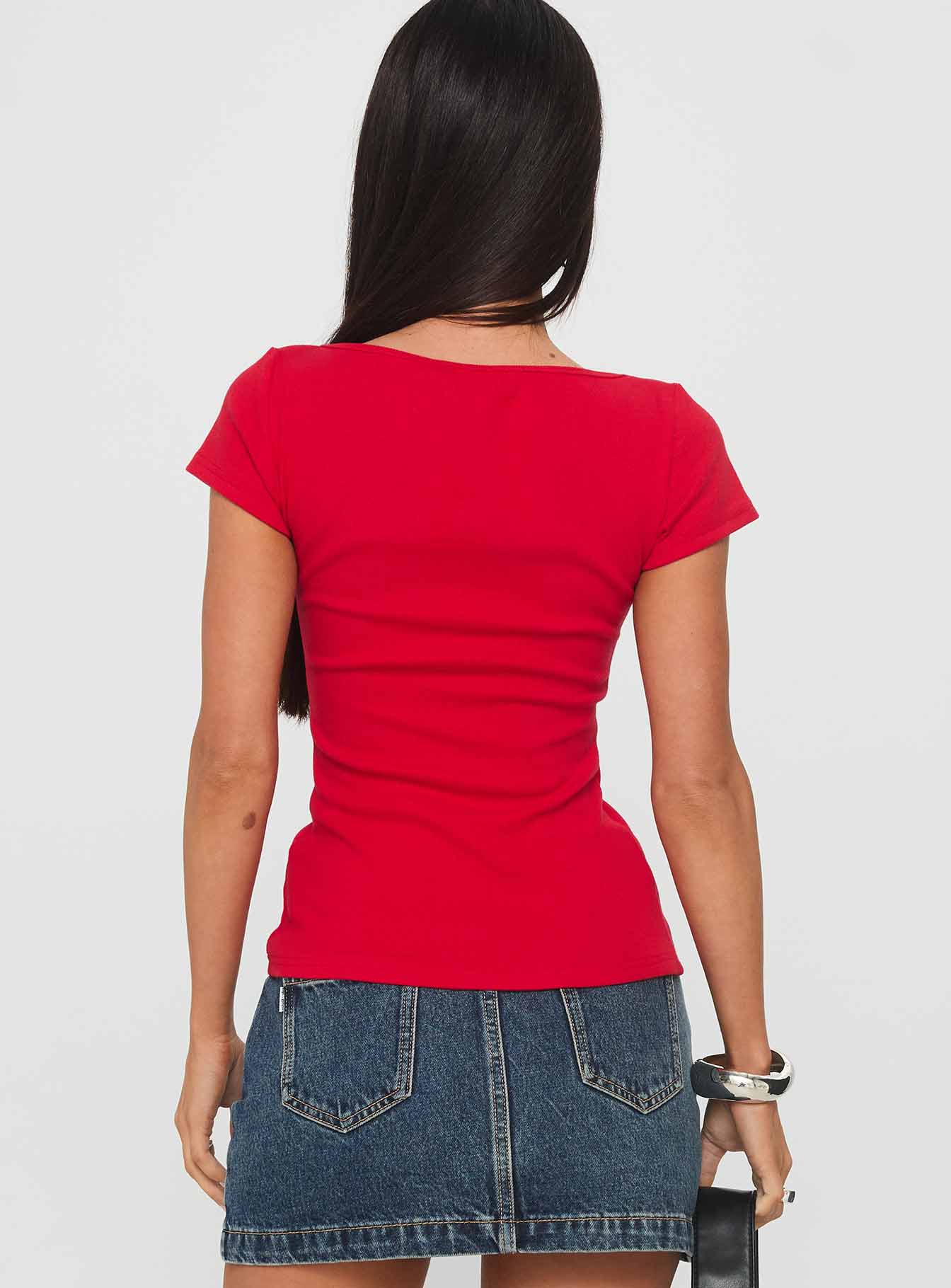 Baseline Scoop Tee Red