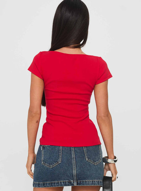 Baseline Scoop Tee Red