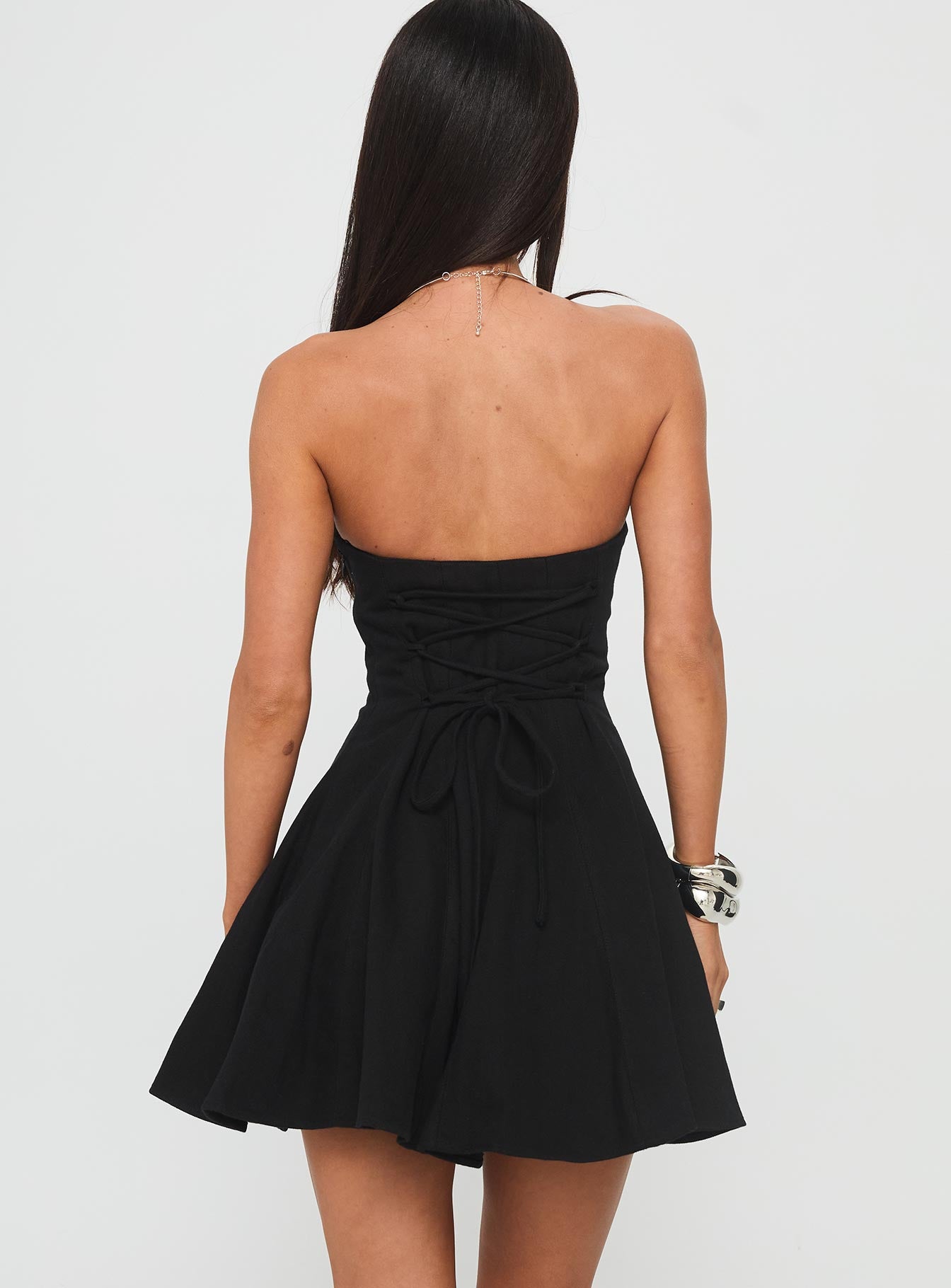 Zavira Strapless Playsuit Black