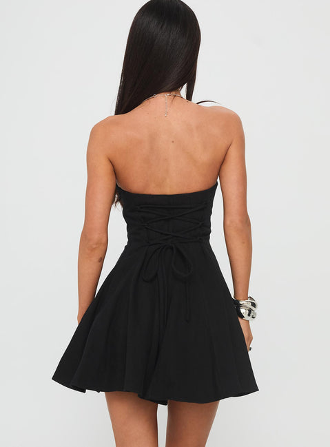 Zavira Strapless Playsuit Black