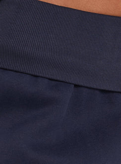Lockie Foldover Baggy Track Pants Navy