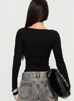 Evangelene Long Sleeve Top Black
