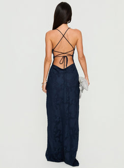 Celena Maxi Dress Navy Burnout