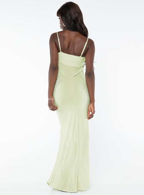 product Princess Polly Asymmetric Neckline  Freda Maxi Dress Lime