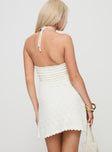 back view of model wearing Princess Polly Sarafina Mini Dress Cream 