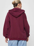 Florida Zip Up Sweater Burgundy Princess Polly  long 