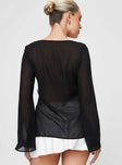 Avona Long Sleeve Top Black