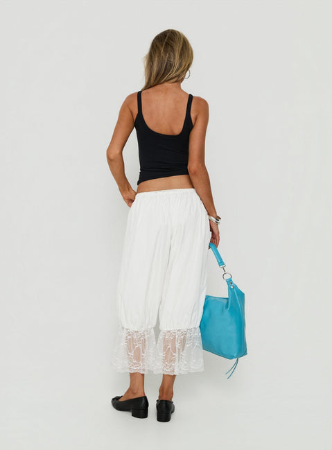 Daiana Lace Culotte Trousers Cream