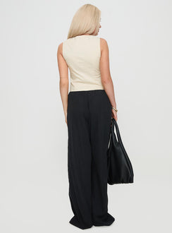 back view of model wearing Princess Polly Barbieri Pants Black High Waisted Pants 