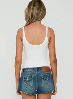 View of Daily Define Kasper Bodysuit White womens-bodysuit featuring sleeveless back view of model wearing Princess Polly