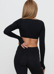 Set Point Active Square Neck Sleeve Top Black