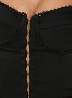 Maralyne Satin Corset Top Black