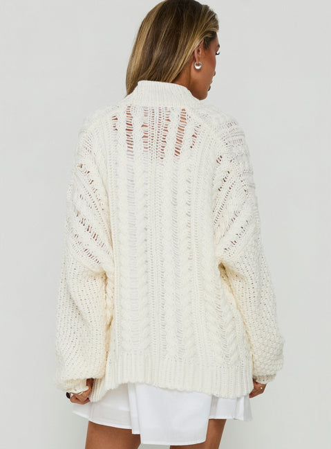 Abner Cable Cardigan Cream